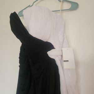 NWT LT LanTing Bride Black and White Gown Size 12